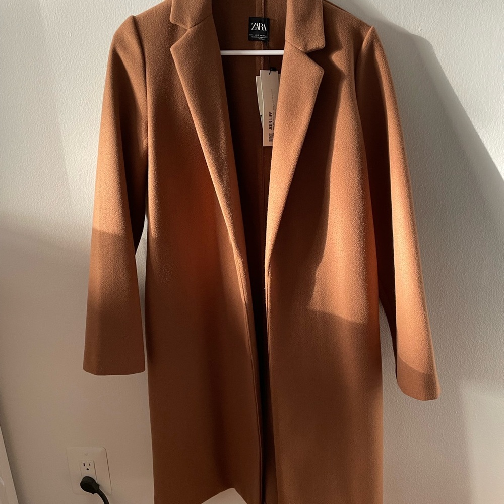 NWT Zara Lapel Collar Coat | Small